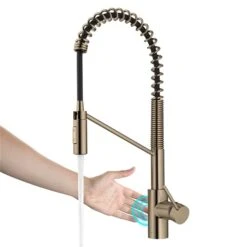 Kraus Oletto Spot-Free Antique Champagne-Bronze 1-Handle Deck Mount Pull-Down Touchless Kitchen Faucet - Deck Plate Included -Alliedbas Shop 331061223 MainImage 001 l
