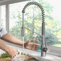 Kraus Oletto Spot-Free Stainless Steel 1-Handle Deck Mount Pull-Down Touchless Residential Kitchen Faucet - Deck Plate Included -Alliedbas Shop 331061227 AlternateImage1 l