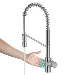 Kraus Oletto Spot-Free Stainless Steel 1-Handle Deck Mount Pull-Down Touchless Residential Kitchen Faucet - Deck Plate Included -Alliedbas Shop 331061227 MainImage 001 l