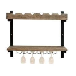 Alaterre Pomona Wall Shelf With Wine Storage