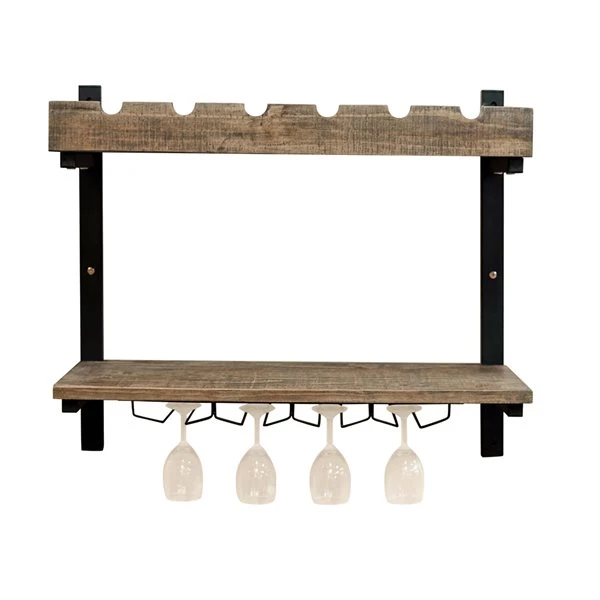 Alaterre Pomona Wall Shelf With Wine Storage 1 Alaterre Pomona Wall Shelf With Wine Storage