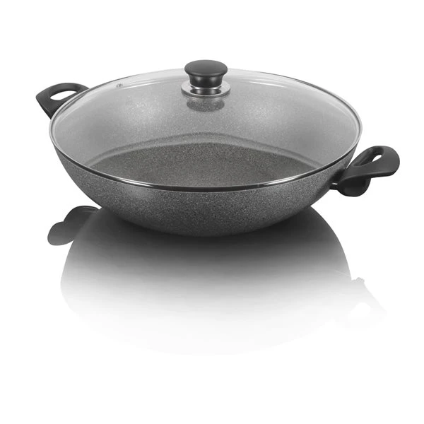 Ballarini Ferrara Granitium 14-in Grey Aluminum Wok With Lid 3 Ballarini Ferrara Granitium 14-in Grey Aluminum Wok With Lid - Image 3