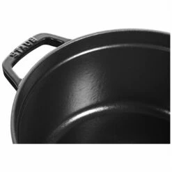 Staub La Cocotte 5.25-L Shiny Black Cast Iron Dutch Oven 7 Staub La Cocotte 5.25-L Shiny Black Cast Iron Dutch Oven -Alliedbas Shop 331062399 AlternateImage3 l