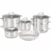 ZWILLING Quadro Silver Stainless Steel Cookware Set With Lids - 6-Piece