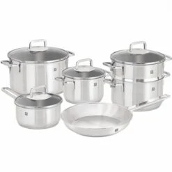 ZWILLING Quadro Silver Stainless Steel Cookware Set With Lids - 6-Piece