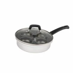 Henckels Kitchen Elements 8-L Silver Aluminum Non-Stick Sauté Pan And Egg Poacher With Lid - 6-Piece