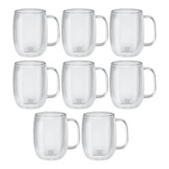 ZWILLING Sorrento Plus 355-ml Clear Glass Coffee Mug Set - 8-Piece