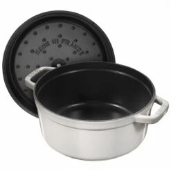 Staub La Cocotte 3.8-L White Truffle Cast Iron Dutch Oven -Alliedbas Shop 331062465 AlternateImage1 l