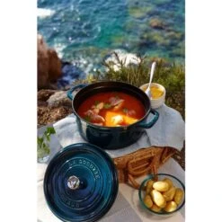 Staub La Cocotte 5.25-L Blue La Mer Cast Iron Dutch Oven -Alliedbas Shop 331062473 AlternateImage1 l