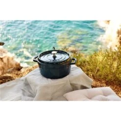Staub La Cocotte 5.25-L Blue La Mer Cast Iron Dutch Oven -Alliedbas Shop 331062473 AlternateImage4 l