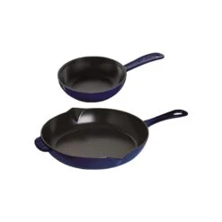 Staub Pans Dark Blue Cast Iron Fry Pan Set - 2-Piece
