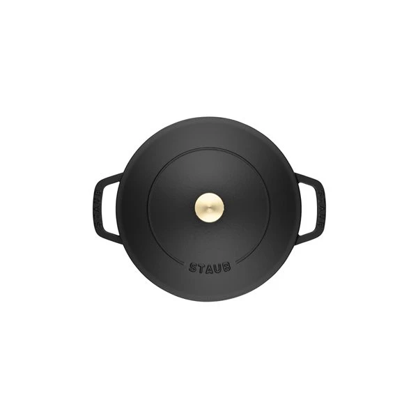 Staub Braisers 11-in Black Cast Iron Sauté Pan With Lid 3 Staub Braisers 11-in Black Cast Iron Sauté Pan With Lid - Image 3