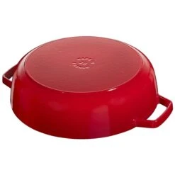Staub Braisers 11-in Cherry Cast Iron Sauté Pan With Lid