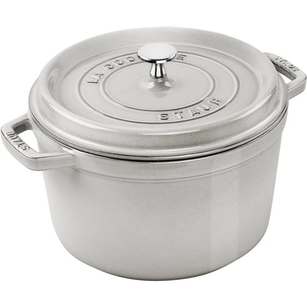 Staub La Cocotte 4.75-L White Truffle Cast Iron Dutch Oven 1 Staub La Cocotte 4.75-L White Truffle Cast Iron Dutch Oven