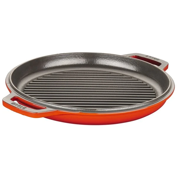 Staub Braisers 6-L Cherry Cast Iron Dutch Oven With Grill Pan Lid 1 Staub Braisers 6-L Cherry Cast Iron Dutch Oven With Grill Pan Lid