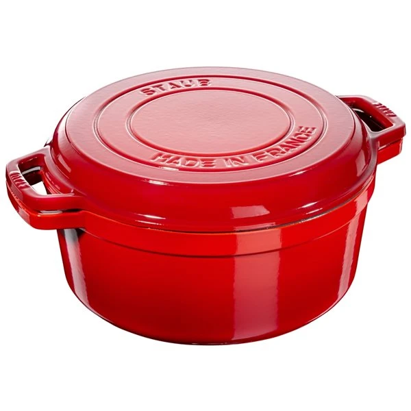 Staub Braisers 6-L Cherry Cast Iron Dutch Oven With Grill Pan Lid 4 Staub Braisers 6-L Cherry Cast Iron Dutch Oven With Grill Pan Lid - Image 4