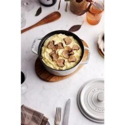 Staub La Cocotte 5.25-L White Truffle Cast Iron Dutch Oven 9 Staub La Cocotte 5.25-L White Truffle Cast Iron Dutch Oven -Alliedbas Shop 331062501 AlternateImage3 l
