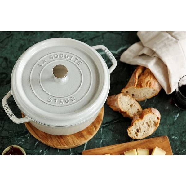 Staub La Cocotte 6.75-L White Truffle Cast Iron Dutch Oven 1 Staub La Cocotte 6.75-L White Truffle Cast Iron Dutch Oven