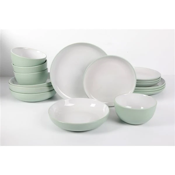 Martha Stewart Springhurst 16-Piece Double Bowl Stoneware Dinnerware Set 2 Martha Stewart Springhurst 16-Piece Double Bowl Stoneware Dinnerware Set - Image 2