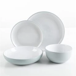 Martha Stewart Springhurst 16-Piece Double Bowl Stoneware Dinnerware Set
