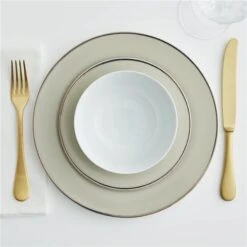 Martha Stewart Gracie Lane 12-Piece Fine Ceramic Dinnerware Set With Gold Rim -Alliedbas Shop 331062542 AlternateImage1 l