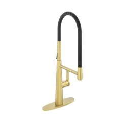 CASAINC Brushed Gold 1-Handle Deck Mount Pull-Out Kitchen Faucet With Deck Plate 8 CASAINC Brushed Gold 1-Handle Deck Mount Pull-Out Kitchen Faucet With Deck Plate -Alliedbas Shop 331064435 MainImage 001 l
