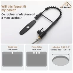 CASAINC 1-Handle Deck Mount High-Arc Kitchen Faucet With Deck Plate In Black -Alliedbas Shop 331064456 AlternateImage4 l