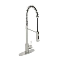 CASAINC Brushed Nickel 1-Handle Deck Mount High-Arc Kitchen Faucet And Deck Plate -Alliedbas Shop 331064459 MainImage 001 l