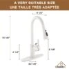 CASAINC Matte White 1-Handle Deck Mount Pull-Out Kitchen Faucet With Deck Plate