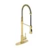 CASAINC Brushed Gold 1-Handle Deck Mount High-Arc Kitchen Faucet And Deck Plate