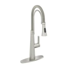 CASAINC Brushed Nickel 1-Handle Deck Mount High-Arc Kitchen Faucet With Deck Plate 7 CASAINC Brushed Nickel 1-Handle Deck Mount High-Arc Kitchen Faucet With Deck Plate -Alliedbas Shop 331064508 MainImage 001 l