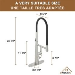 CASAINC Brushed Nickel 1-Handle Deck Mount Pull-Out Kitchen Faucet With Deck Plate 7 CASAINC Brushed Nickel 1-Handle Deck Mount Pull-Out Kitchen Faucet With Deck Plate -Alliedbas Shop 331064510 AlternateImage3 l