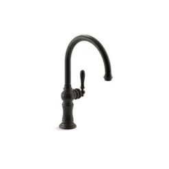 KOHLER Artifacts Oil-Rubbed Bronze 1-Handle Deck Mount High-Arc Swing Spout Kitchen Faucet