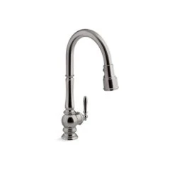 KOHLER Artifacts Vibrant Titanium Deck Mount Touchless Pull-Down Kitchen Faucet