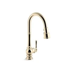 KOHLER Artifacts Vibrant French Gold Deck Mount Pull-Down Kitchen Faucet
