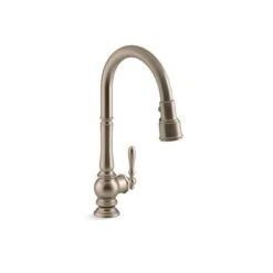 KOHLER Artifacts Vibrant Brushed Bronze Deck Mount Pull-Down Kitchen Faucet