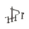 KOHLER Artifacts Vibrant Titanium 2-Handle Deck Mount Bridge Kitchen Faucet With Side Sprayer