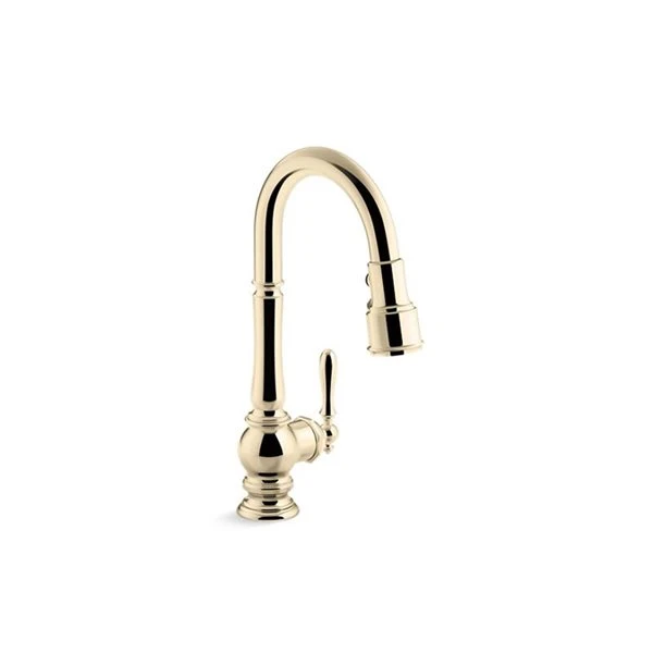 KOHLER Artifacts Deck Mount Vibrant French Gold Pull-Down Kitchen Faucet 1 KOHLER Artifacts Deck Mount Vibrant French Gold Pull-Down Kitchen Faucet