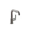 KOHLER Purist Deck Mount Vibrant Titanium Pull-Out Kitchen Faucet