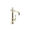 KOHLER Artifacts Vibrant French Gold Victorian-Style Deck Mount Bar Sink Faucet