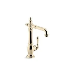 KOHLER Artifacts Vibrant French Gold Victorian-Style Deck Mount Bar Sink Faucet