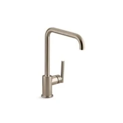KOHLER Purist Vibrant Brushed Bronze Deck Mount High-Arc Kitchen Faucet