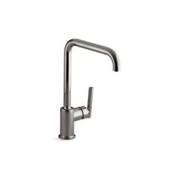 KOHLER Purist Vibrant Titanium Deck Mount High-Arc Kitchen Faucet