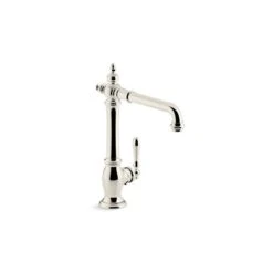 KOHLER Artifacts Vibrant Polished Nickel Deck Mount High-Arc Victorian-Style Kitchen Faucet