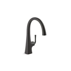 KOHLER Graze Matte Black Deck Mount High-Arc Bar Faucet