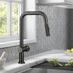 Kraus Urbix Deck Mount Black Stainless Pull-Down Single Handle Kitchen Faucet -Alliedbas Shop 332002911 AlternateImage3 l
