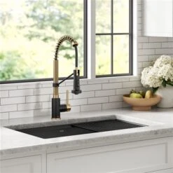 Kraus Bolden Deck Mount Brushed Brass/Matte Black Pull-Down Kitchen Faucet 7 Kraus Bolden Deck Mount Brushed Brass/Matte Black Pull-Down Kitchen Faucet -Alliedbas Shop 332002912 AlternateImage4 l