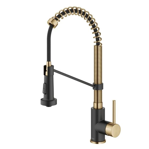 Kraus Bolden Deck Mount Brushed Brass/Matte Black Pull-Down Kitchen Faucet 2 Kraus Bolden Deck Mount Brushed Brass/Matte Black Pull-Down Kitchen Faucet - Image 2