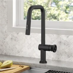 Kraus Urbix Deck Mount Matte Black Pull-Down Single Handle Kitchen Faucet -Alliedbas Shop 332002913 AlternateImage2 l