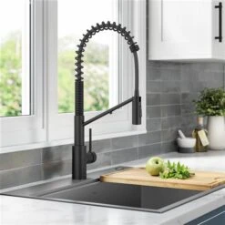 Kraus Oletto Deck Mount Matte Black Pull-Down Water Filter Kitchen Faucet -Alliedbas Shop 332002915 AlternateImage3 l